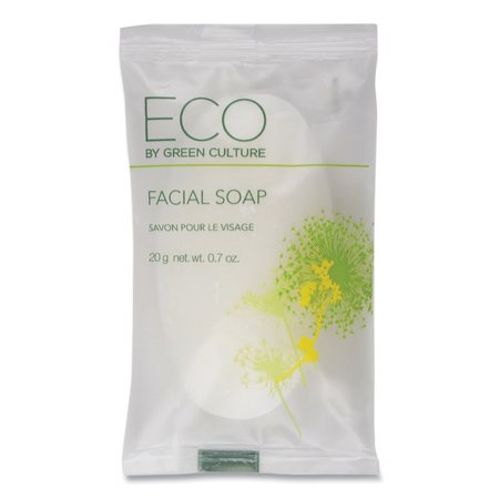 Eco By Green Culture Facial Soap Bar, Clean Scent, 0.71 oz Pack, PK500 SP-EGC-FL